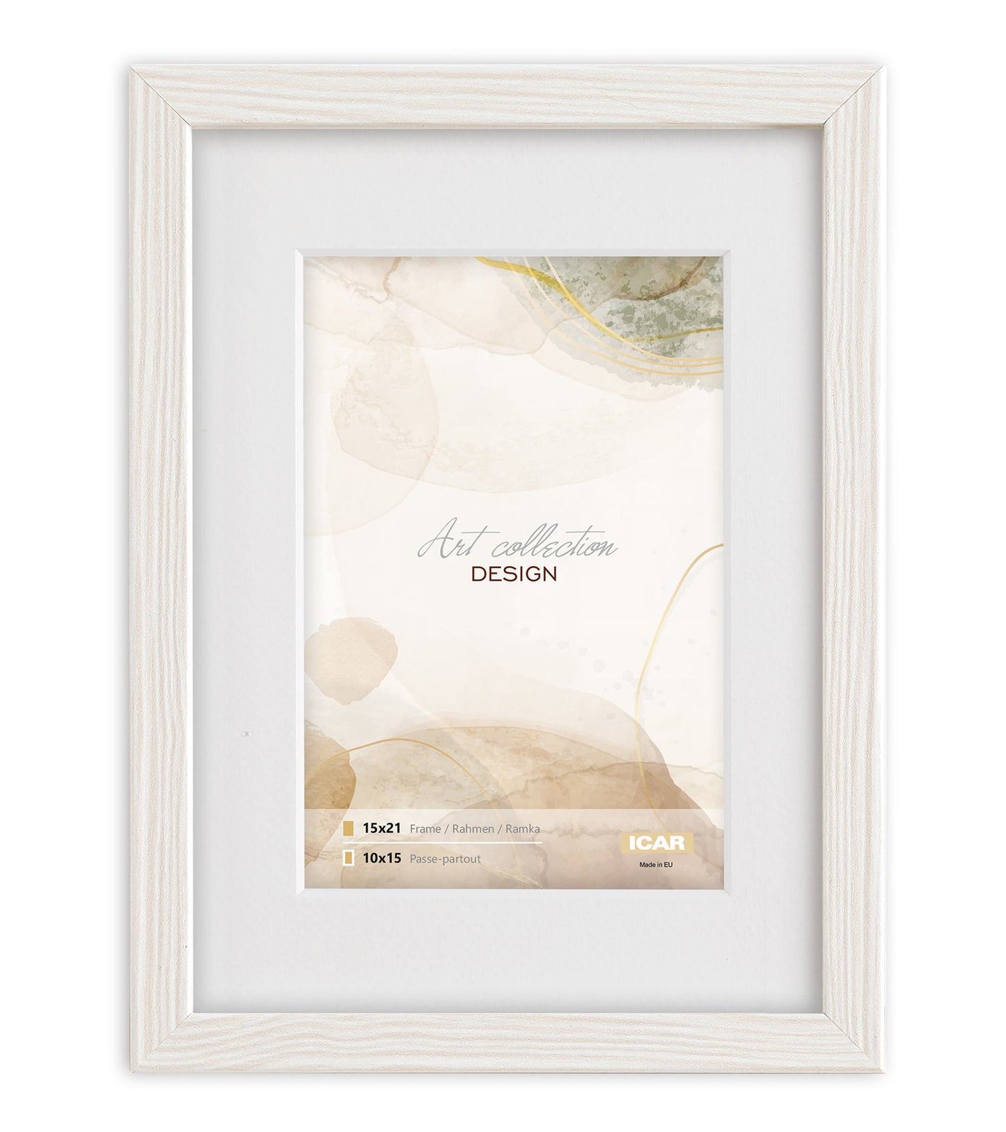 Kunststof Fotolijst Design Wit Hout-Look 15X21 CM (Passe-Partout 10X15 CM)