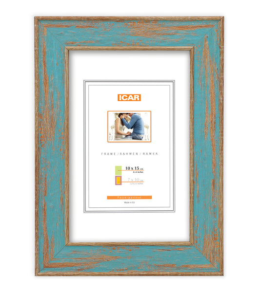 Kunststof Fotolijst Hout-Look Blauw 13X18 CM