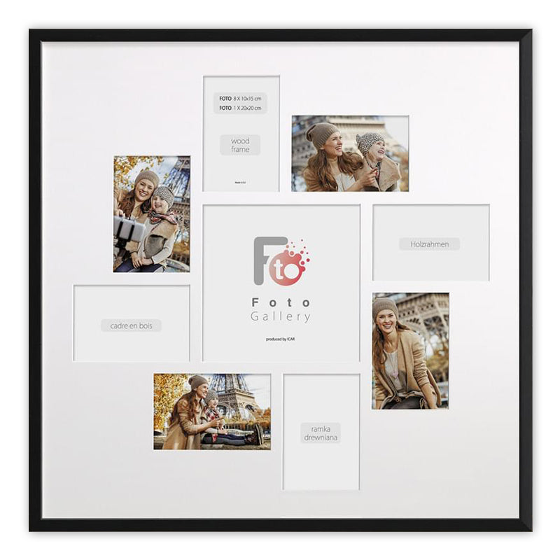 Fotogalerij Hout Zwart 60X60 CM