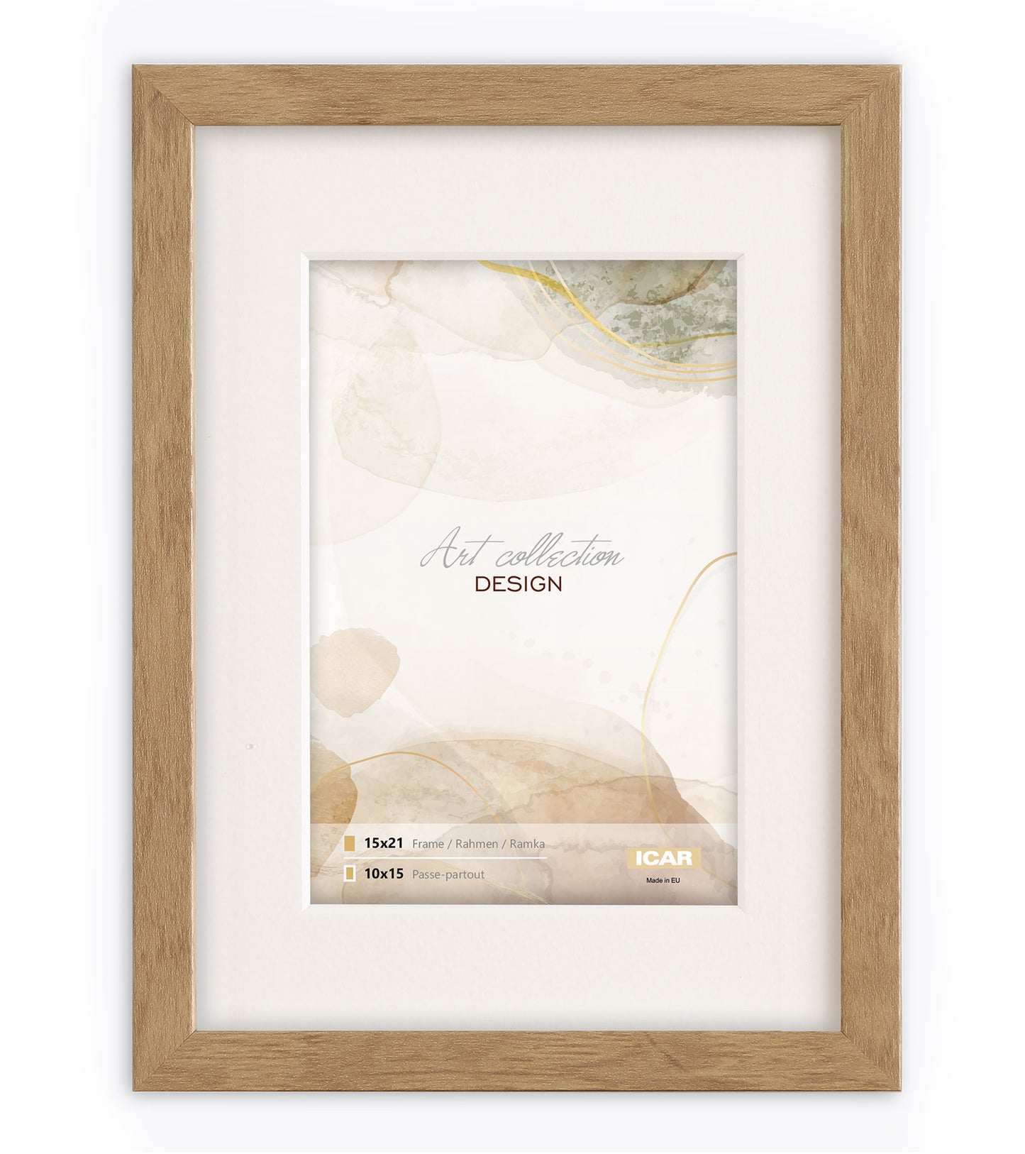 Kunststof Fotolijst Design Bruin Hout-Look 15X21 CM (Passe-Partout 10X15 CM)