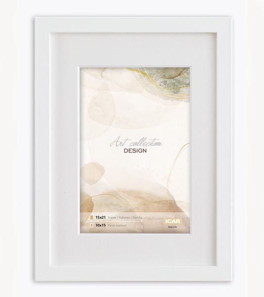 Kunststof Fotolijst Design Wit 15X21 CM (Passe-Partout 10X15 CM)